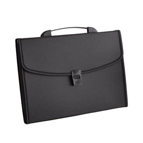tragbare Ordner, A4-Akten-Dokumenten-Organizer, 13 Taschen-Ordner mit Griff, Akkordeon-Datei-Projektdokument-erweiterbarer Aktenordner/blau(Black) von VOLURE