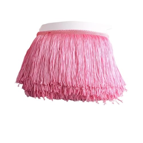 10 Meter lange Quaste, Fransen, Spitzenbordüre, Band Quasten für Vorhänge, Kleider, Fransen zum Nähen, Besätzen, Zubehör, Handwerk (Rosa) von VONCYKI