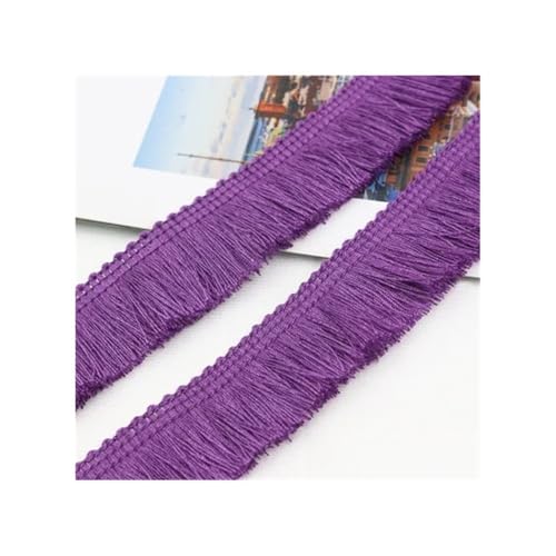 5 m dicke Quastenborte, 2,5 cm breit, Polyester, Vorhang/Kissenbordüre, Ohrring/Tasche, Kleidung, dekorative Spitzenfransen zum Nähen (Dunkelviolett) von VONCYKI