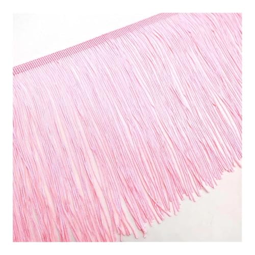 Fransenborte aus Spitze, 1 m lang, weiß, Quaste, Fransenborte für DIY, lateinamerikanische Kleider, Bühnenkleidung, Zubehör, 15 cm breites Spitzenband (Rosa) von VONCYKI