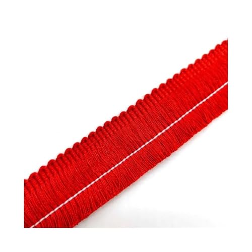 Spitzenband mit Quasten, Fransen, Baumwolle, ethnisches Spitzenband, Nähen, lateinamerikanisches Kleid, Bühnenkleidung, Vorhang, dekorativ, DIY (rot) von VONCYKI