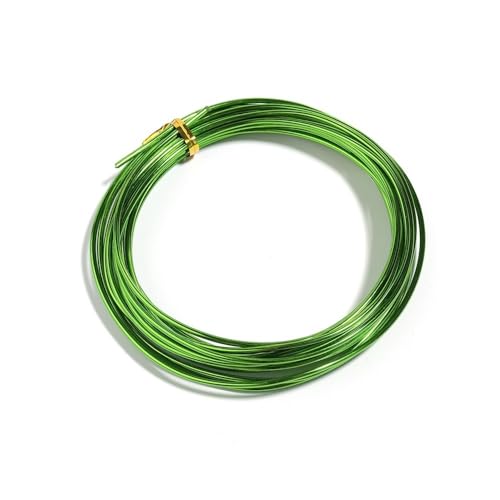 VONCYKI 0,6/0,8/1,0/1,2/1,5/2 mm, Edelstahl, Aluminium, Basteldraht, Metalldraht, Schnur für Schmuckherstellung, Zubehör (grün, 1,2 mm x 10 m) von VONCYKI