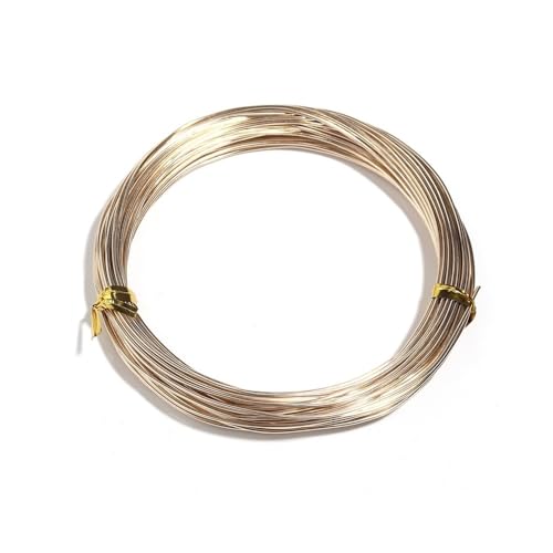 VONCYKI 0,6/0,8/1,0/1,2/1,5/2 mm, Edelstahl, Aluminium, Basteldraht, Metalldraht, Schnur für Schmuckherstellung, Zubehör (helles KC-Gold, 0,6 mm x 10 m) von VONCYKI
