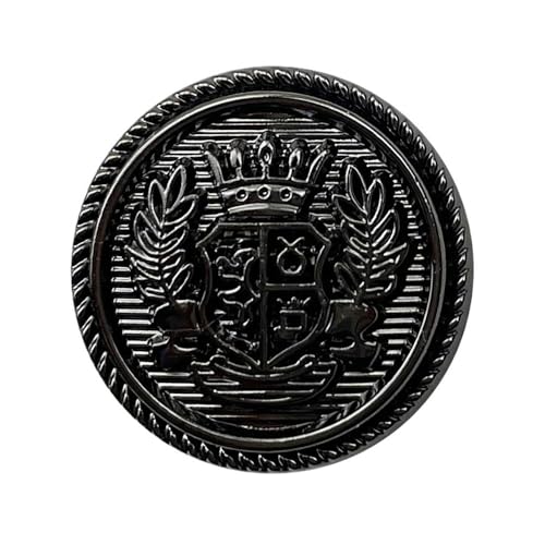 VONCYKI 10 Stück 15–20 mm geschnitzte Abzeichen, Metallknöpfe für Kleidung, Herren, Damen, Mantel, Hemd, Luxus-Nähknöpfe, DIY-Zubehör, Materialien, Dekoration (Schwarz, 20 mm) von VONCYKI