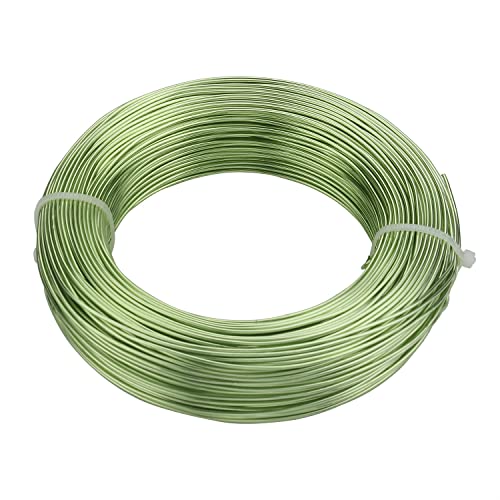 VONCYKI Aluminiumdraht, 1 mm, 1,2 mm, 1,5 mm, 2 mm, 2,5 mm, 3 mm, vergoldet, biegsam, flexibel, Basteldraht für Schmuckherstellung, Perlenstickerei, Blumen (hellgrün, 1,2 mm ca. 10 m) von VONCYKI
