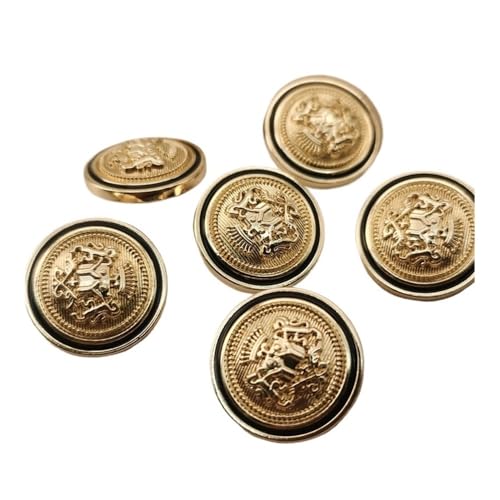 VONCYKI Metallknöpfe mit Kronenmuster, goldene Knöpfe, britische Mode, College-Stil, Anzugknöpfe, handgenäht, Mantel, Kleidung, Nähknöpfe (2,15 mm, 6 Stück) von VONCYKI