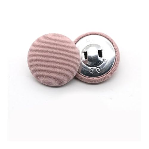 VONCYKI Runde Metallknöpfe mit Stoffbezug, für Kleid, Hemd, Stoff, Nähzubehör, Kleidung, DIY, dekorativ, 10 Stück (Rosa, 18 mm) von VONCYKI