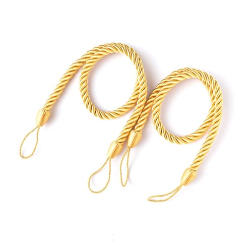 VONCYKI Vorhang-Raffhalter, handgefertigt, Vorhanghalter, Gardinenklammern, gebunden, Heimzubehör, dekorativ, Gelb, 2 Stück VONCYKI Vorhang-Raffhalter, handgefertigt, Vorhanghalter, Gardinenklammern, gebunden, Heimzubehör, dekorativ, Gelb, 2 Stück von VONCYKI