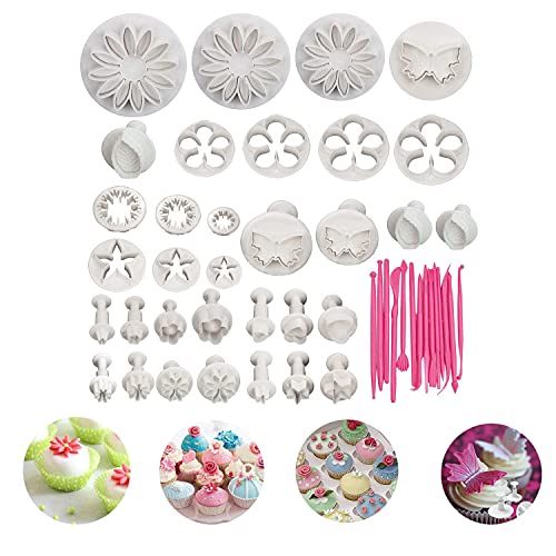 VONUOBEY 47-teiliges Kuchenformen-Set für Blumen, Fondant, Zuckerwaren, Dekorations-Set, Keksformen, Zuckerguss, Kolben, Ausstechwerkzeug von VONUOBEY