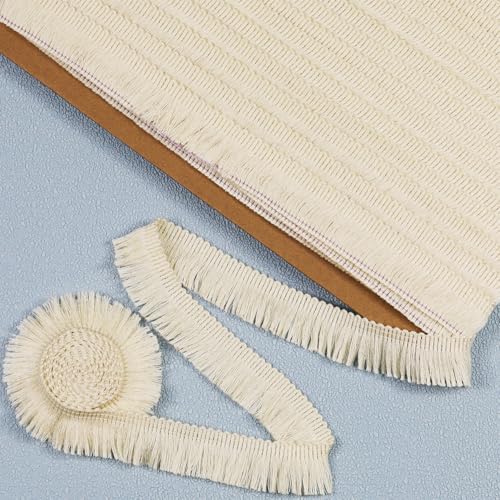 Fransenquaste zum Nähen, Basteln, Kleidung, Zierleisten, Vorhänge, Nähen, Kleidung, Zubehör, Lampenschirm, Vorhang, Heimdekoration, Beige, 25 mm, 2,5 cm, Beige von VOOMOLOVE
