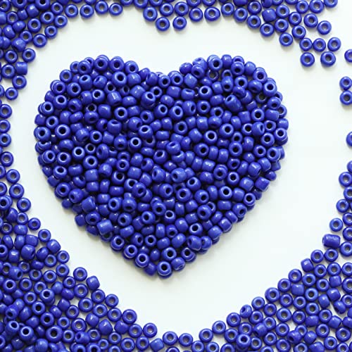 4 mm Dunkelblau Samenkugeln, ungefähr 1600 Stück / 110 Gramm pro Beutel, 6/0 Glas-Kunstperlen für die Herstellung von Ohrringen, Taillen-Schmuck, handgemachte Samenkugeln (Dunkelblau) von VOOMOLOVE