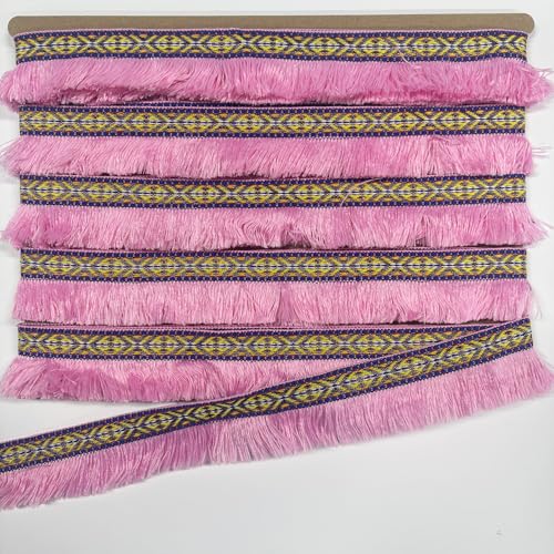 Fransenborte im Boho-Stil, Fransenborte im Boho-Stil, zum Nähen von Fransen für Vorhänge, Teppiche und zum Erstellen anderer Bastelarbeiten (Rosa) von VOOMOLOVE