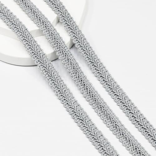 Gimp grauer Flechtbesatz, 12 m, 1,2 cm, dekoratives Gurtband für alle Arten von genähten Kleidungsstücken, Vorhängen, Lampenschirmen, Sofas, Näh- und Bastelarbeiten, Grau, 12 mm Gimp grauer Flechtbesatz, 12 m, 1,2 cm, dekoratives Gurtband für alle Arten von genähten Kleidungsstücken, Vorhängen, Lampenschirmen, Sofas, Näh- und Bastelarbeiten, Grau, 12 mm von VOOMOLOVE