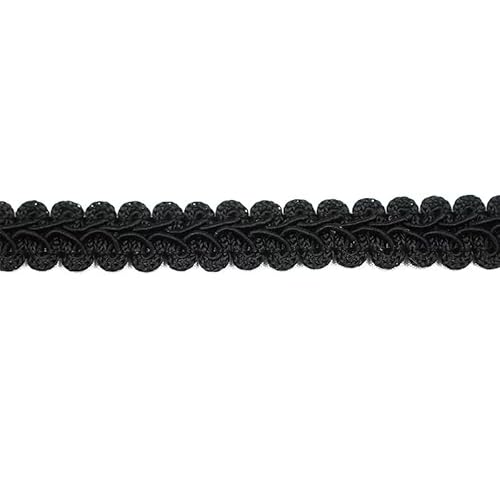 Gimpen-Borte, 12 m, 1,2 cm, dunkelbrauner Stoff, dekoratives Gurtband für alle Arten von genähten Kleidungsstücken, Vorhängen, Lampenschirmen, Sofas, DIY Nähen und Basteln (Dunkelbraun) von VOOMOLOVE
