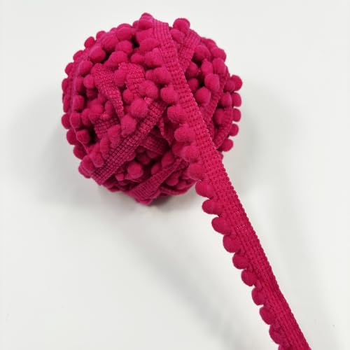 Mini-Pom-Pompon, klein, rund, Fransenbordüre, DIY, Basteln, Nähzubehör für Zuhause, Vorhang, Kleidung, Kissen, Dekoration, 20 Meter breit, Rosenrot Mini-Pom-Pompon, klein, rund, Fransenbordüre, DIY, Basteln, Nähzubehör für Zuhause, Vorhang, Kleidung, Kissen, Dekoration, 20 Meter breit, Rosenrot von VOOMOLOVE