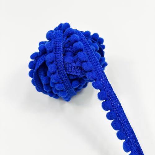 Mini-Pom-Pompon, klein, rund, Fransenbordüre, DIY, Basteln, Nähzubehör für Zuhause, Vorhang, Kleidung, Kissen, Dekoration, Blau, 20 Meter breit, 1 cm Mini-Pom-Pompon, klein, rund, Fransenbordüre, DIY, Basteln, Nähzubehör für Zuhause, Vorhang, Kleidung, Kissen, Dekoration, Blau, 20 Meter breit, 1 cm von VOOMOLOVE
