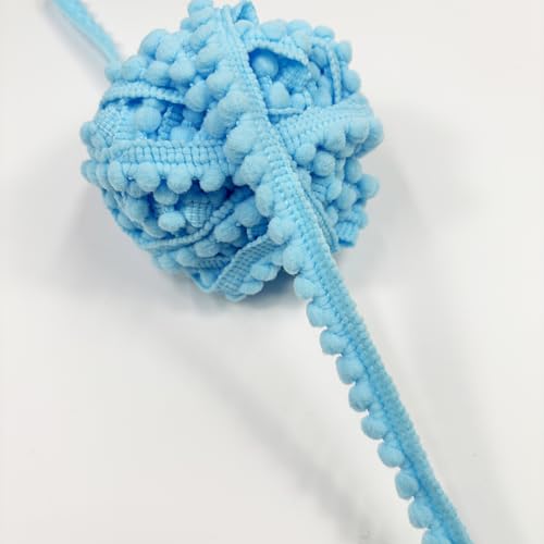 Mini-Pom-Pompon, klein, rund, Fransenbordüre, DIY, Basteln, Nähzubehör für Zuhause, Vorhang, Kleidung, Kissen, Dekoration, Hellblau, 20 Meter breit, Hellblau Mini-Pom-Pompon, klein, rund, Fransenbordüre, DIY, Basteln, Nähzubehör für Zuhause, Vorhang, Kleidung, Kissen, Dekoration, Hellblau, 20 Meter breit, Hellblau von VOOMOLOVE