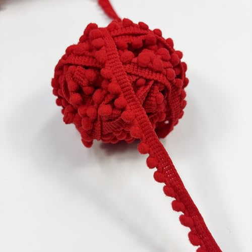 Mini-Pom-Pompon, klein, rund, Fransenbordüre, DIY, Basteln, Nähzubehör für Zuhause, Vorhang, Kleidung, Kissen, Dekoration, Rot, 20 Meter Mini-Pom-Pompon, klein, rund, Fransenbordüre, DIY, Basteln, Nähzubehör für Zuhause, Vorhang, Kleidung, Kissen, Dekoration, Rot, 20 Meter von VOOMOLOVE