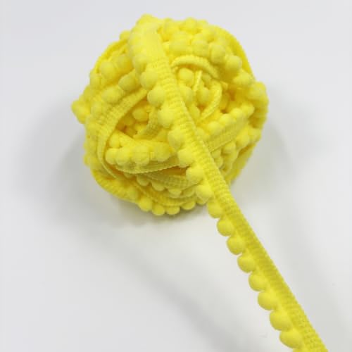 Mini-Pompon, klein, rund, Fransenborte, DIY, Basteln, Nähzubehör für Zuhause, Vorhang, Kleidung, Kissen, Dekoration, Gelb, 20 Meter Mini-Pompon, klein, rund, Fransenborte, DIY, Basteln, Nähzubehör für Zuhause, Vorhang, Kleidung, Kissen, Dekoration, Gelb, 20 Meter von VOOMOLOVE