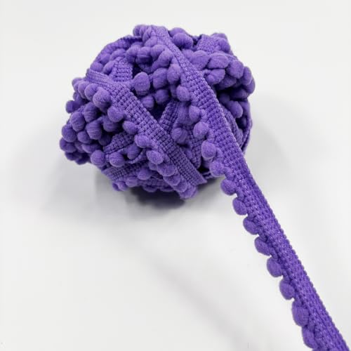 Pompon, klein, rund, Fransenbordüre, DIY, Basteln, Nähzubehör für Zuhause, Vorhang, Kleidung, Kissen, Dekoration, Violett, 20 Meter breit, 1 cm breit Pompon, klein, rund, Fransenbordüre, DIY, Basteln, Nähzubehör für Zuhause, Vorhang, Kleidung, Kissen, Dekoration, Violett, 20 Meter breit, 1 cm breit von VOOMOLOVE