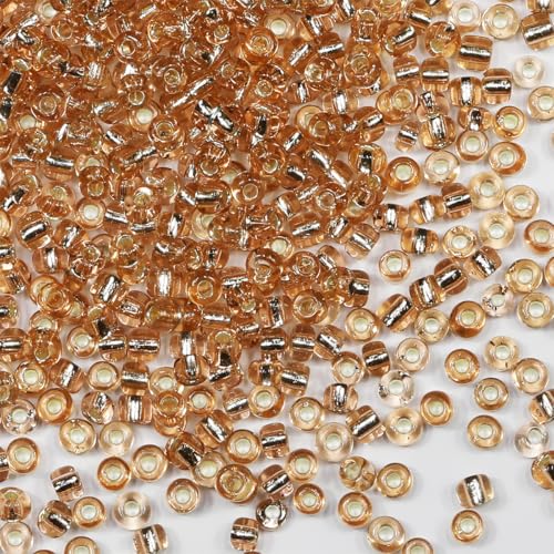 Rocailles-Perlen, 110 g, ca. 1600 Stück, 4 mm, 6/0 Champagnerglas-Bastelperlen für die Herstellung von Ohrringen, Armbändern, Anhängern, Taillenschmuck, selbstgemachte Rocailles-Perlen Rocailles-Perlen, 110 g, ca. 1600 Stück, 4 mm, 6/0 Champagnerglas-Bastelperlen für die Herstellung von Ohrringen, Armbändern, Anhängern, Taillenschmuck, selbstgemachte Rocailles-Perlen von VOOMOLOVE