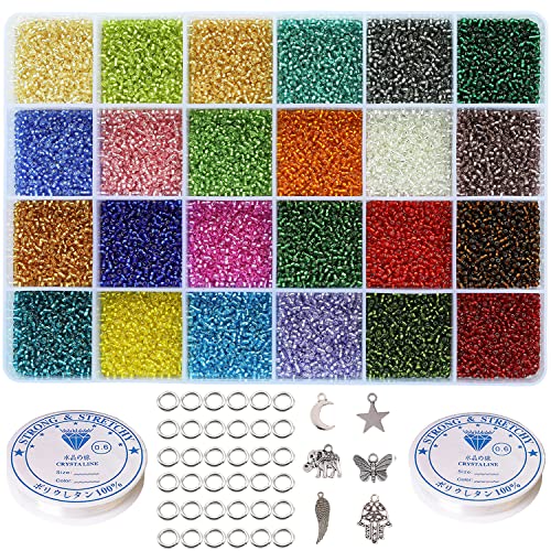 VOOMOLOVE Ca. 21.000 Stück, 2 mm, 12/0 Glas-Rocailles, 24 Farben, lose Perlen-Set, Armbandperlen mit 24 Fächern, Kunststoff-Aufbewahrungsbox für Schmuckherstellung VOOMOLOVE Ca. 21.000 Stück, 2 mm, 12/0 Glas-Rocailles, 24 Farben, lose Perlen-Set, Armbandperlen mit 24 Fächern, Kunststoff-Aufbewahrungsbox für Schmuckherstellung von VOOMOLOVE