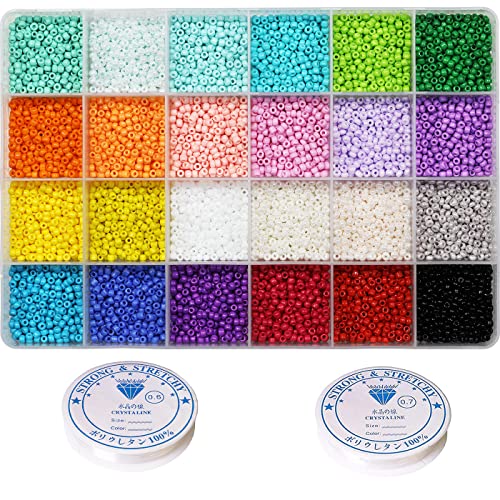 VOOMOLOVE Glasperlen, 8/0, 3 mm, 7200 Stück, lose Bastelperlen, Set mit 24 Fächern, Kunststoff-Aufbewahrungsbox für Schmuckherstellung VOOMOLOVE Glasperlen, 8/0, 3 mm, 7200 Stück, lose Bastelperlen, Set mit 24 Fächern, Kunststoff-Aufbewahrungsbox für Schmuckherstellung von VOOMOLOVE