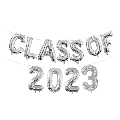 Klasse 2023 Luftballons, 2023 Abschlussfeiern, Folienzahlenballons für 2023 Abschlussfeier Dekorationen Jubiläum Party Supplies (Silber) von VORAE