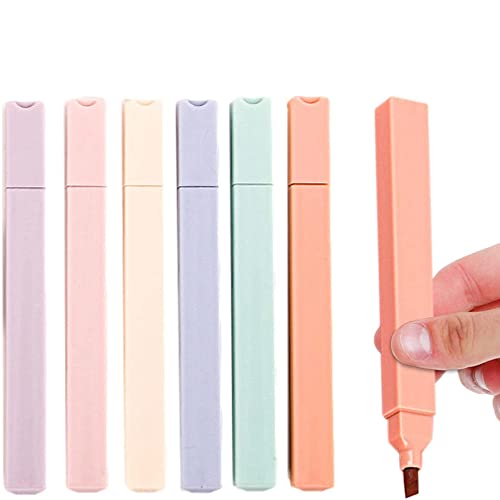 Textmarker, 6 Stück, Pastellfarben, mit Keilspitze, farbigen Markern und Textmarkern für Kinder, Studenten, Erwachsene, DIY-Tagebuch, Buchzeichnung, Set mit 6 verschiedenen Farben Textmarker, 6 Stück, Pastellfarben, mit Keilspitze, farbigen Markern und Textmarkern für Kinder, Studenten, Erwachsene, DIY-Tagebuch, Buchzeichnung, Set mit 6 verschiedenen Farben von VORAE