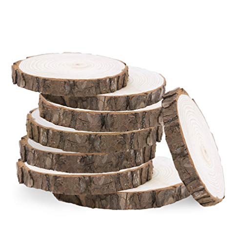 VORCOOL Runde Holzscheiben, Scheiben vom Baumstamm, unbehandeltes Holz, Holzuntersetzer, zur Dekoration oder zum Basteln, 5-6 cm, 10 Stück von VORCOOL