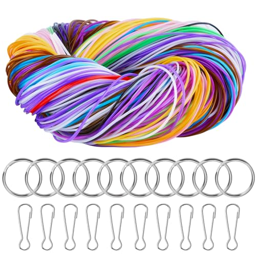 VORHOT 200 Stück Scooby Doo Bänder, Scoubidou Bänder Set 20 Farben, Skubidubänder mit Keychain und Haken, Flechtschnüre für DIY Kunstwerk Handarbeit Armbänder Halskett VORHOT 200 Stück Scooby Doo Bänder, Scoubidou Bänder Set 20 Farben, Skubidubänder mit Keychain und Haken, Flechtschnüre für DIY Kunstwerk Handarbeit Armbänder Halskett von VORHOT