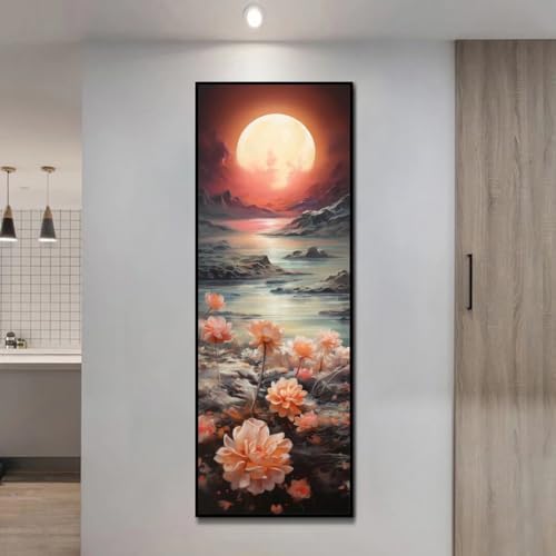 5D Diamond Painting Mond See Diamond Painting Kinder/Erwachsene, DIY Diamant Painting Bilder Dimondpaintin, Malen Nach Zahlen Erwachsene Crystal Arts für Home Wanddekoration Gifts 165 X 55 cm, 494N von VORSAK