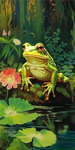 Diamond Painting Frosch Diamond Painting Erwachsene Groß xxl (50 X 100 cm) 5D Diamond Painting Diamant Painting Bilder DIY Malen Nach Zahlen Erwachsene Cross Stickerei für Wand Deko Aesthetic,J331 von VORSAK