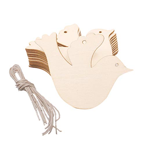 10 Stücke Holz Vogel zum Bemalen, Holz Ornamente Weihnachten Holzscheiben zum Basteln, Vogel aus Holz Weihnachtsbaumschmuck Holzscheiben Weihnachten Deko für Weihnachten DIY Handwerk von VOSAREA
