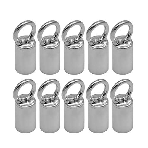 Schnur Endkappen 925 Silber Dichtschlauch Armband Stecker DIY Zubehör für für Schmuck Machen 2mm 10 stück (Silber) von VOSAREA