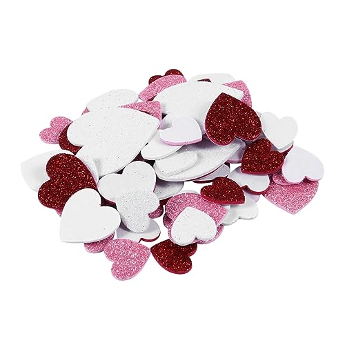 VOSAREA 1 Satz Diy Herz Aufkleber Glitzernde Herzform Dekorationsaccessoires Für Kreative Bastelprojekte Für Partys Hochzeiten Und Geschenktüten 300 Stück von VOSAREA
