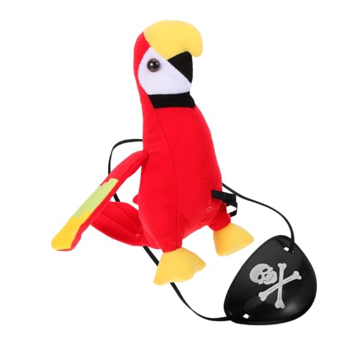 VOSAREA 1 Satz Partyzubehör Schulter Papagei Kostümparty Accessoires Piratenthema Dekoration Halloween wirft Ausgestopfter Papagei für Schulterpirat Piratenzubehör Plüsch Papagei Plastik von VOSAREA