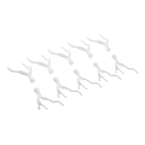 VOSAREA 10 Stück Nachahmung Korallendrachenhornkopfschmuck Coralle Horn Haarzubehör Kopfstück Dekoration Drachenhorn Dekoration Korallen Zweige Äste verzieren Vasenzweig Ast Acryl Weiß von VOSAREA