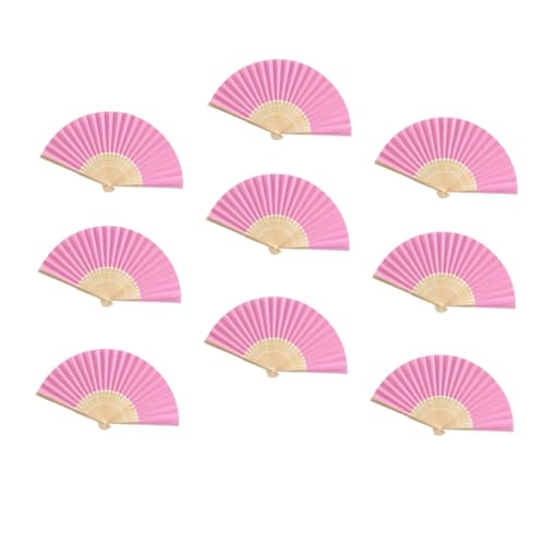 VOSAREA 18 Stück Papier Faltfächer für Diy Handfächer Rosa Faltbare Kartonfächer für Hochzeiten und Partys von VOSAREA