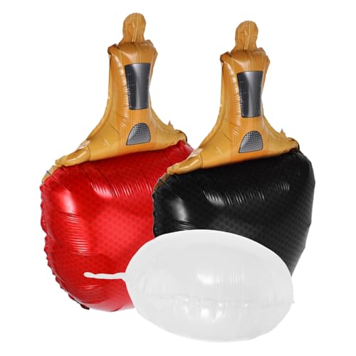 VOSAREA 1Satz Tischtennis Partydekorationen Rote Und Schwarze Tischtennisschläger Weißer Tischtennisball Luftballons Für Sportmotto Geburtstagsfeiern Wettbewerbsdekoration von VOSAREA
