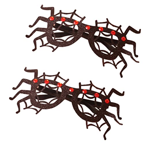 VOSAREA 2Stücke Halloween Verkleidungsbrille mit Spinnen und Kürbismuster Lustige UV Sonnenbrillen für Kostümparty Bühnenaufführungen und Feiern Leicht und Bequem von VOSAREA