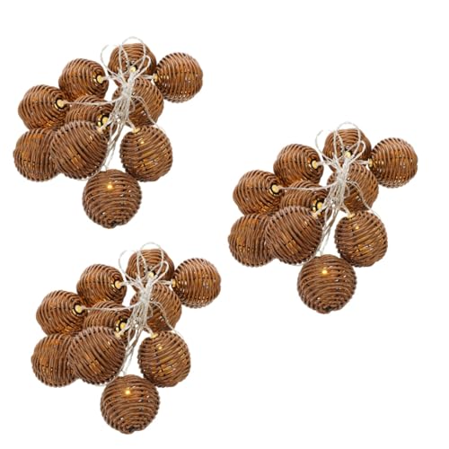 VOSAREA 3 Sätze LED Rattan Lichterkette Handgefertigte Dekorationslichter für Romantische Anlässe Warmweiß Energieeffizient für Partys und Wohnräume ohne Batterien VOSAREA 3 Sätze LED Rattan Lichterkette Handgefertigte Dekorationslichter für Romantische Anlässe Warmweiß Energieeffizient für Partys und Wohnräume ohne Batterien von VOSAREA