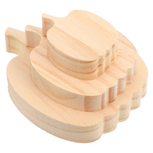 VOSAREA 3 x Kürbis-Holzausschnitte, unlackiertes Holz, Kürbisform, Holzrohlinge, Holzkürbisse zum Bemalen für Herbsternte, Halloween-Partys von VOSAREA