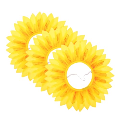 VOSAREA Sonnenblumen-party-kopfschmuck 3er-pack Sonnenblumen-kopfbedeckungen Kostüme Gewebtes Design Zufällige Farbe von VOSAREA