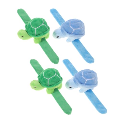 VOSAREA 4 Stück Teiliges Turtle Slap Armbänder Plüsch Tierarmbänder Kindergeburtstag Tragbar Leichtgewichtig Niedliche Tierarmbänder für Alltag Reise Dekoration von VOSAREA