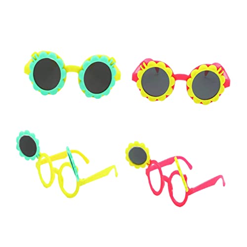 VOSAREA 4Stücke Sonnenblumen Sonnenbrille für Lustige Partybrille Fotorequisit für Kindergeburtstage und Festlichkeiten Dekorative Accessoires von VOSAREA