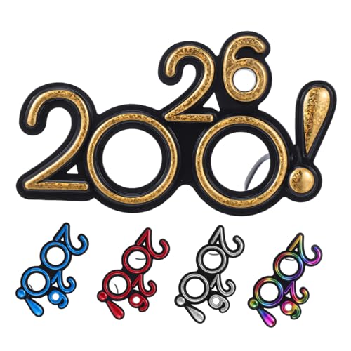 VOSAREA 5 Stück Zahlenbrille mit Glitzer für Silvesterparty Leichte Kunststoff Neujahrsbrille für Unvergessliche Feier Auffälliges Design als Foto Requisite und Partyaccessoire VOSAREA 5 Stück Zahlenbrille mit Glitzer für Silvesterparty Leichte Kunststoff Neujahrsbrille für Unvergessliche Feier Auffälliges Design als Foto Requisite und Partyaccessoire von VOSAREA