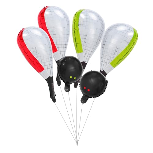 VOSAREA 6-teiliger Tennisballon: Tennis-folienball-schlägerballon Für Partydekorationen Mit Sportthema, Fotoautomaten-requisiten, Verschiedene Farben von VOSAREA