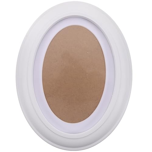 VOSAREA Ovaler Bilderrahmen weiß 7 Zoll Bilderrahmen Holz Vintage Oval Weiss Bilderrahmen Ovale Fotorahmen Hölzerne Rahmen für Zuhause Wohnzimmer Wanddeko, mit Nahtlose Nagel von VOSAREA