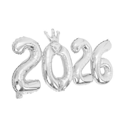 VOSAREA Silberne Zahlenballons Mit Der Zahl 2026: Riesige Ballons Mit Der Zahl 2026 Aus Aluminiumfolie, Banner-dekoration Für Silvesterpartys, Abschlussfeiern, Geburtstage, Hochzeiten, VOSAREA Silberne Zahlenballons Mit Der Zahl 2026: Riesige Ballons Mit Der Zahl 2026 Aus Aluminiumfolie, Banner-dekoration Für Silvesterpartys, Abschlussfeiern, Geburtstage, Hochzeiten, von VOSAREA
